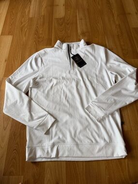 Swannies Golf NWT “McKinnon Quarter Zip” for men white medium